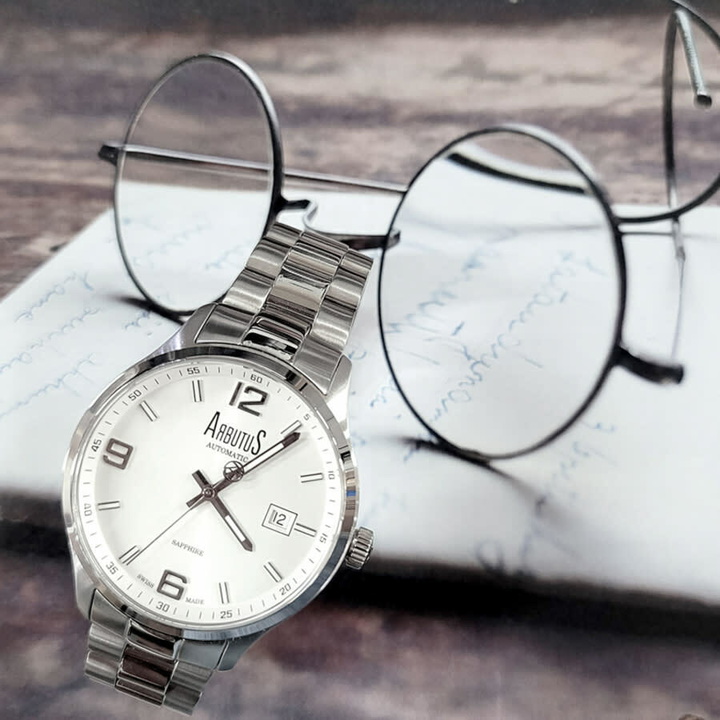 Photo: Arbutus Swiss-made Collection Automatic White Dial Mens Watch ARS1613SWS