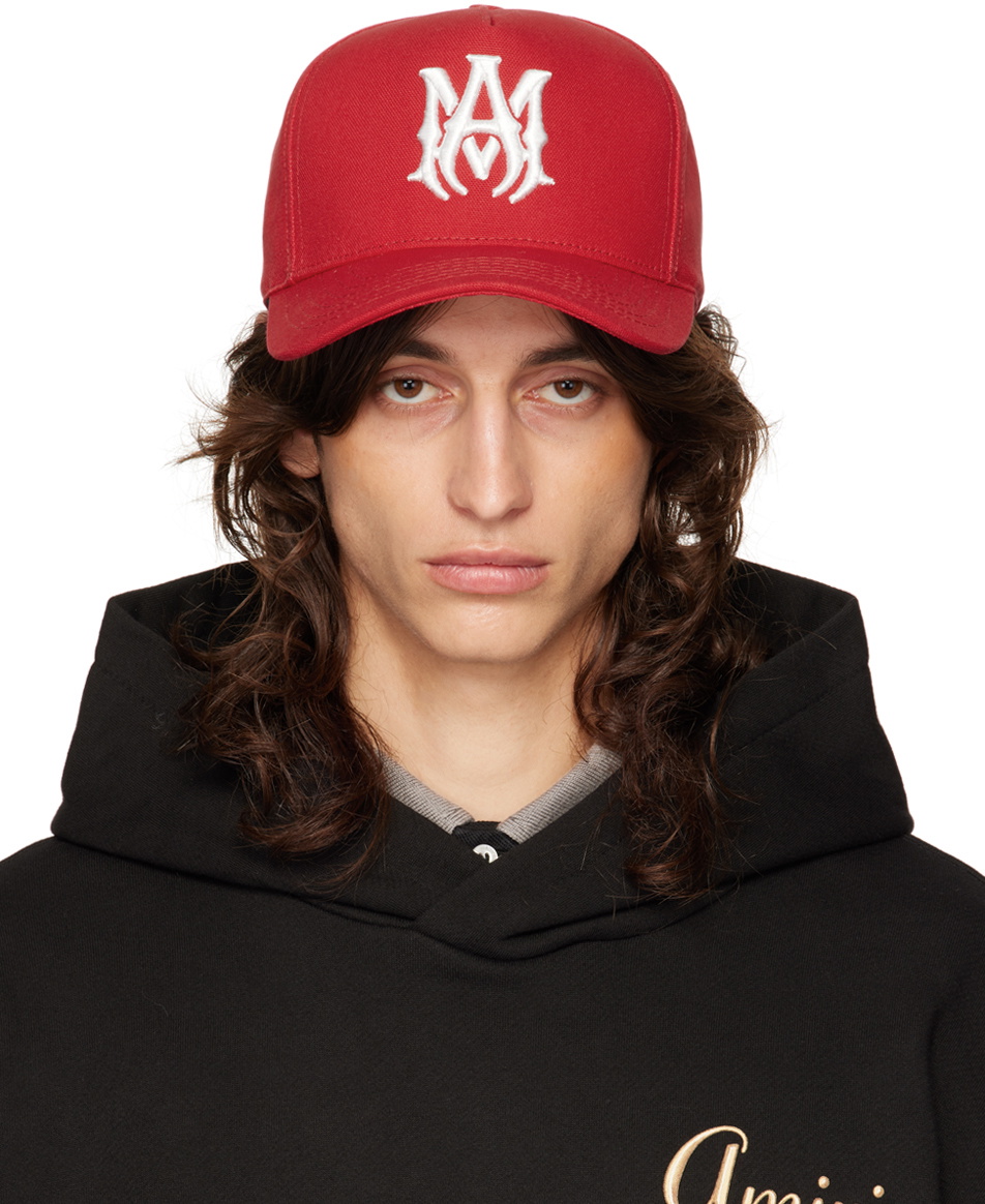 AMIRI Red Full Canvas 'MA' Cap Amiri