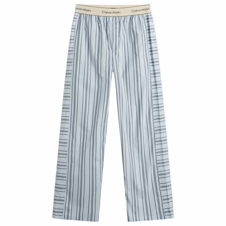Photo: Calvin Klein Women's Cotton Poplin Sleep Pant in Majorca Stripe Breezy Blue