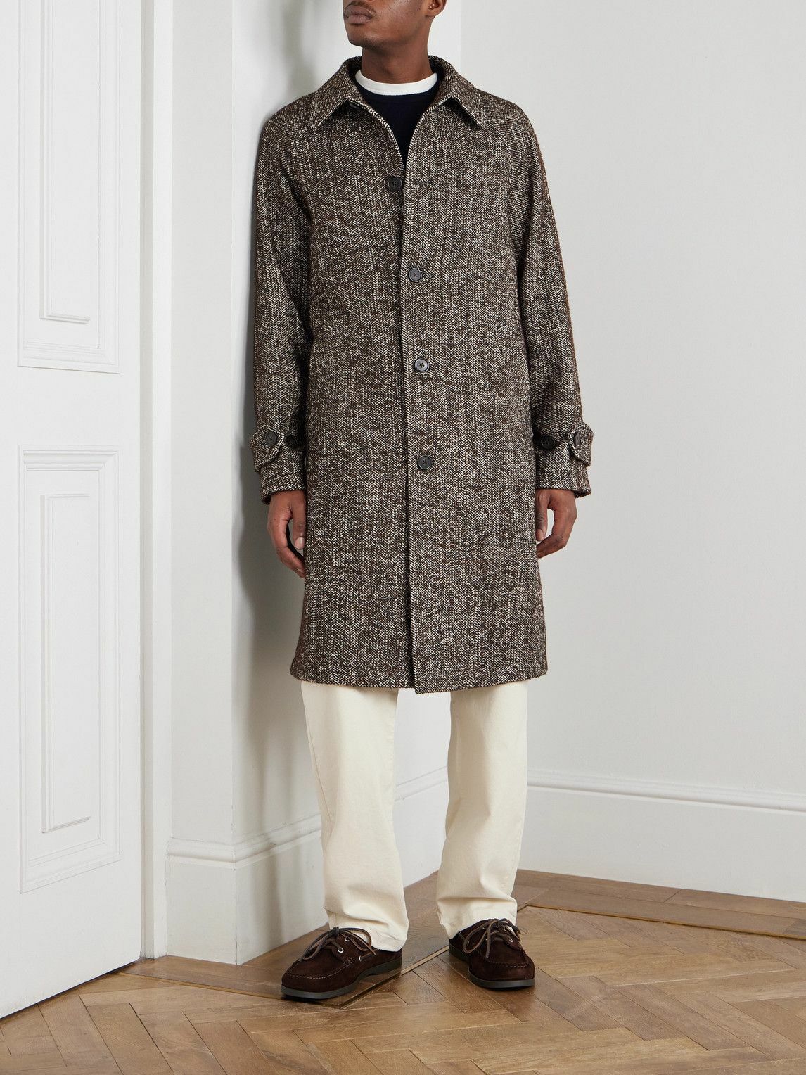 Officine Générale - Hudson Herringbone Woven Coat - Brown