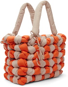 JW Anderson Beige & Orange Large Knotted Tote