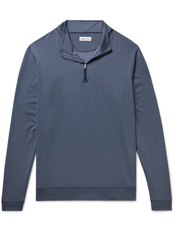 Photo: Peter Millar - Perth Tech-Jersey Half-Zip Golf Top - Blue