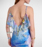 Camilla Printed silk slip dress