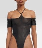 KNWLS Halterneck mesh bodysuit