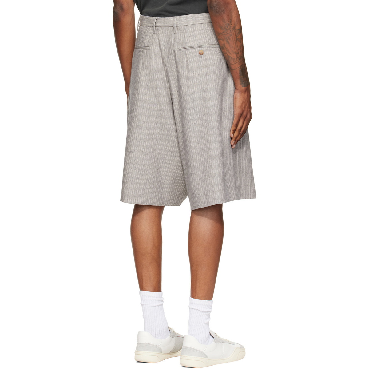 R13 Gray Jumbo Tailored Shorts