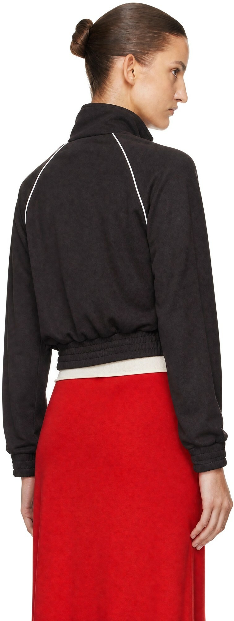 Sporty & Rich Brown Serif Logo Retro Track Jacket