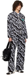 Chopova Lowena Black Larkspur Rose Denim Jacket