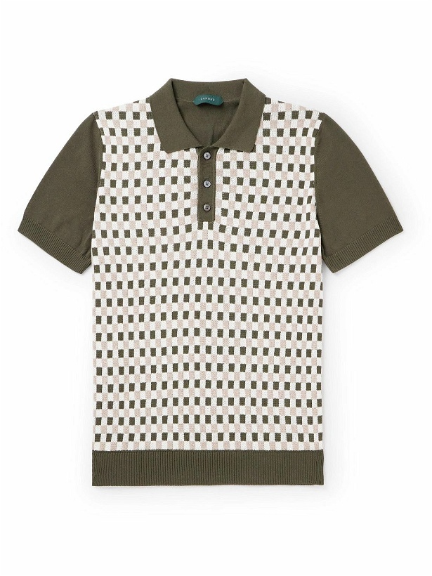 Photo: Incotex - Checked Cotton Polo Shirt - Green