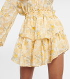 LoveShackFancy Popover off-shoulder floral silk minidress