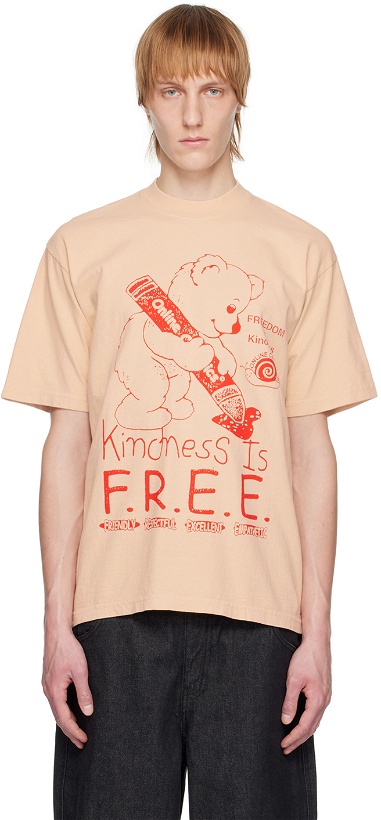 Photo: Online Ceramics Beige 'Kindness Is Free' T-Shirt