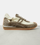 Loewe Flow Runner suede-trimmed sneakers