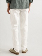 Sease - Summer Mindset Straight-Leg Cotton and Linen-Blend Drawstring Trousers - White
