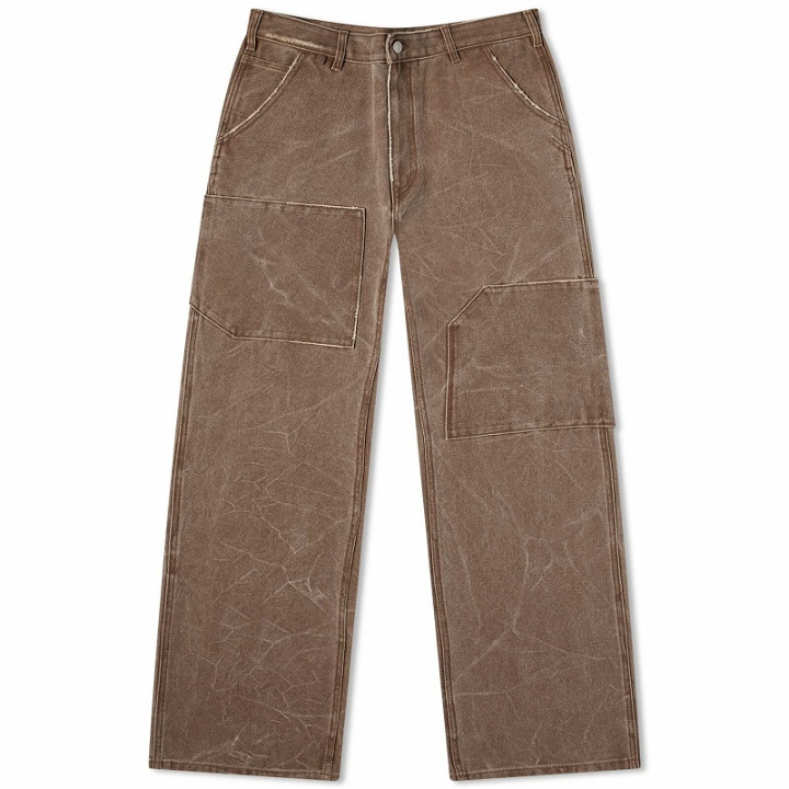 Photo: Acne Studios Palma Patch Canvas Work Pants in Toffee Brown