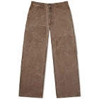 Acne Studios Palma Patch Canvas Work Pants in Toffee Brown