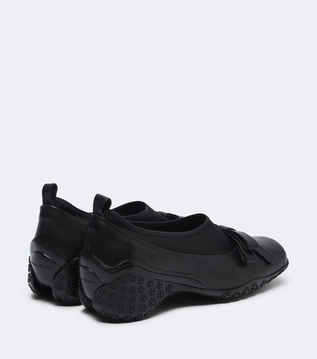 Simone Rocha Bow-detail leather-trimmed slip-on shoes