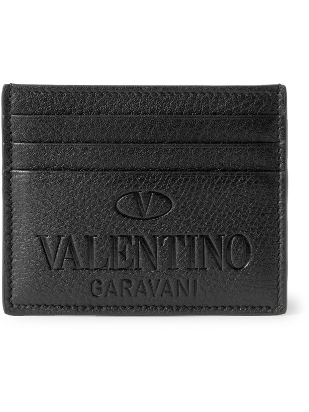 Photo: VALENTINO - Valentino Garavani Logo-Debossed Full-Grain Leather Cardholder - Black
