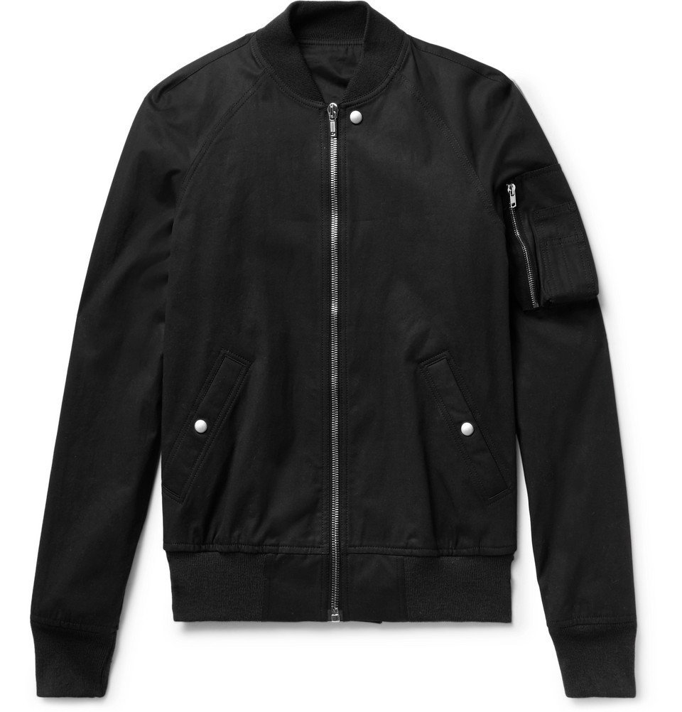 Rick Owens - Raglan Stretch-Cotton Canvas Bomber Jacket - Black