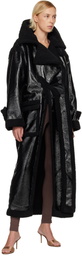 Ottolinger Black Oversized Split Faux-Shearling Coat