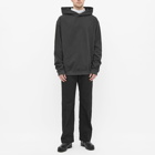 Maison Margiela Men's Embroidered Tonal Text Logo Hoody in Washed Black