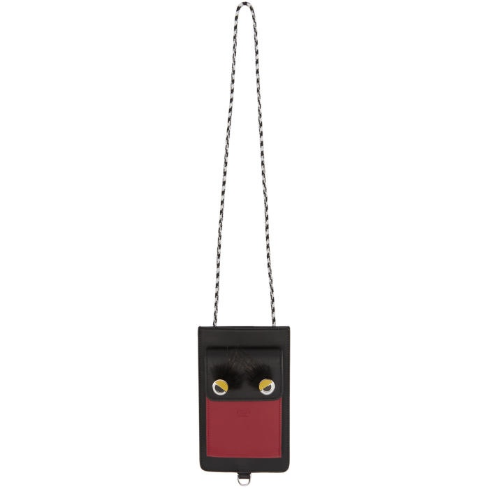 Photo: Fendi Black and Red Bag Bugs iPhone Pouch