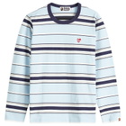 A Bathing Ape Women's One Point Stripe Long Sleeve T-Shirt in Sax