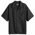 Neighborhood Men's Solid Color Hawaiian Logo Shirt in Black