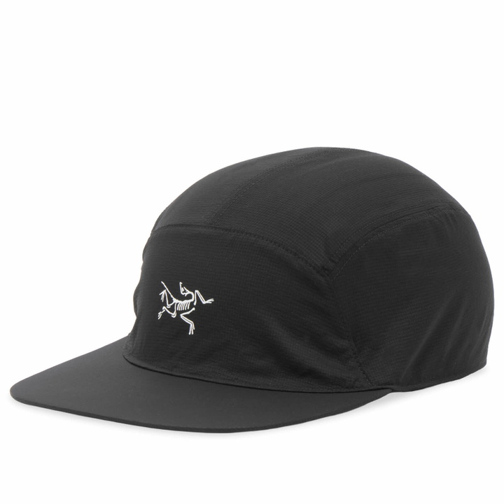 Photo: Arc'teryx Aerios 5 Panel Cap in Black/Arctic Silk