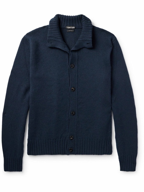 Photo: TOM FORD - Wool, Cashmere and Mohair-Blend Cardigan - Blue