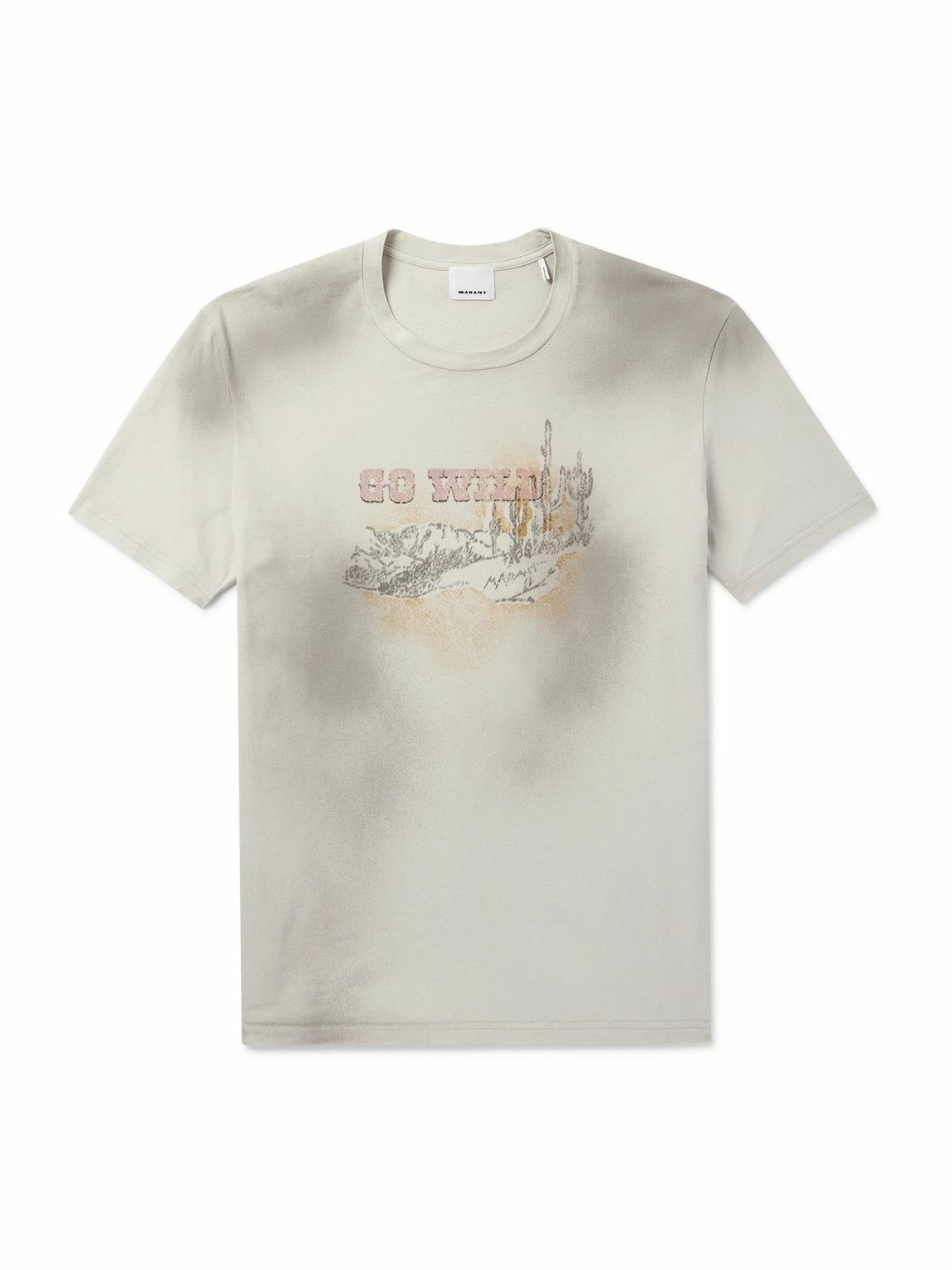 Marant - Honore Printed Cotton-Jersey T-Shirt - Neutrals Marant - Honore Printed Cotton-Jersey T-Shirt - Neutrals