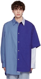 Hed Mayner Blue Layered Shirt