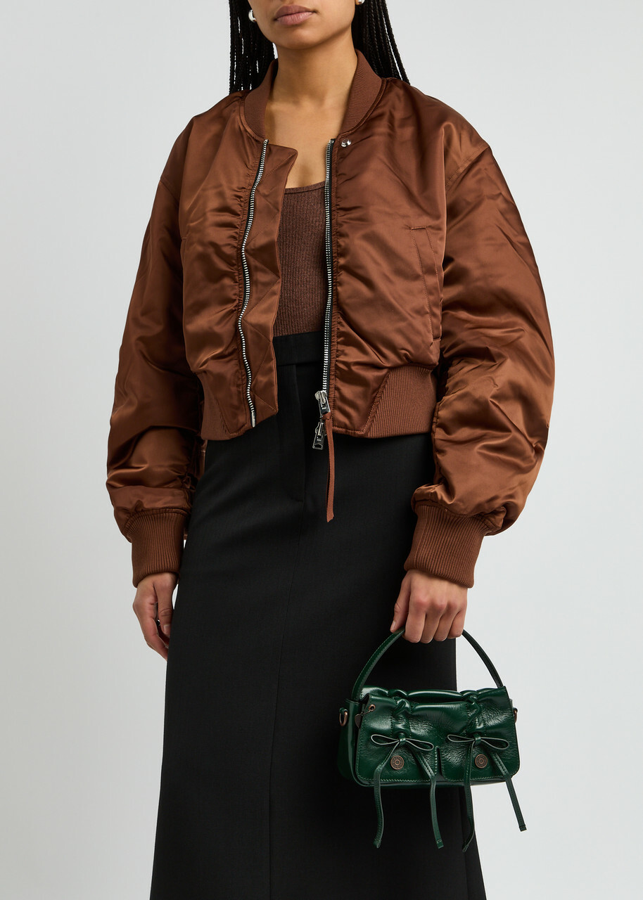 Acne Studios Mini Multipocket Leather top Handle bag - Dark Green - One Size