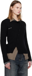 Andersson Bell Black Button Slim Knit Cardigan
