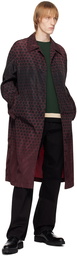 Dries Van Noten Burgundy Graphic Coat