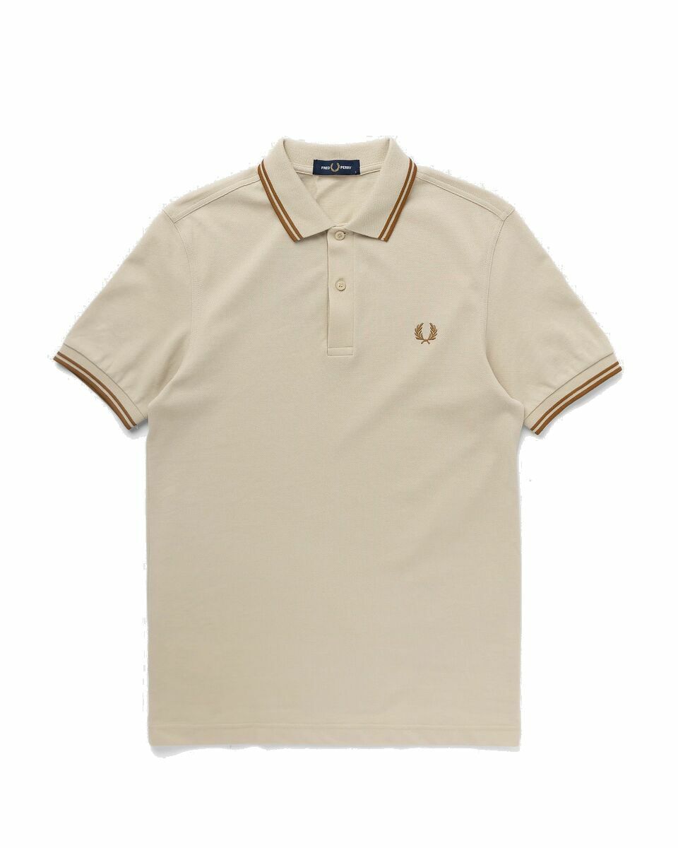 Photo: Fred Perry Twin Tipped Fred Perry Shirt Beige - Mens - Polos