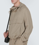 Ami Paris Hooded half-zip twill jacket
