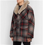 Filson - Limited Edition Packer Shearling-Trimmed Checked Wool Coat - Gray