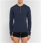 Schiesser - Slim-Fit Cotton-Jersey Henley T-Shirt - Men - Navy