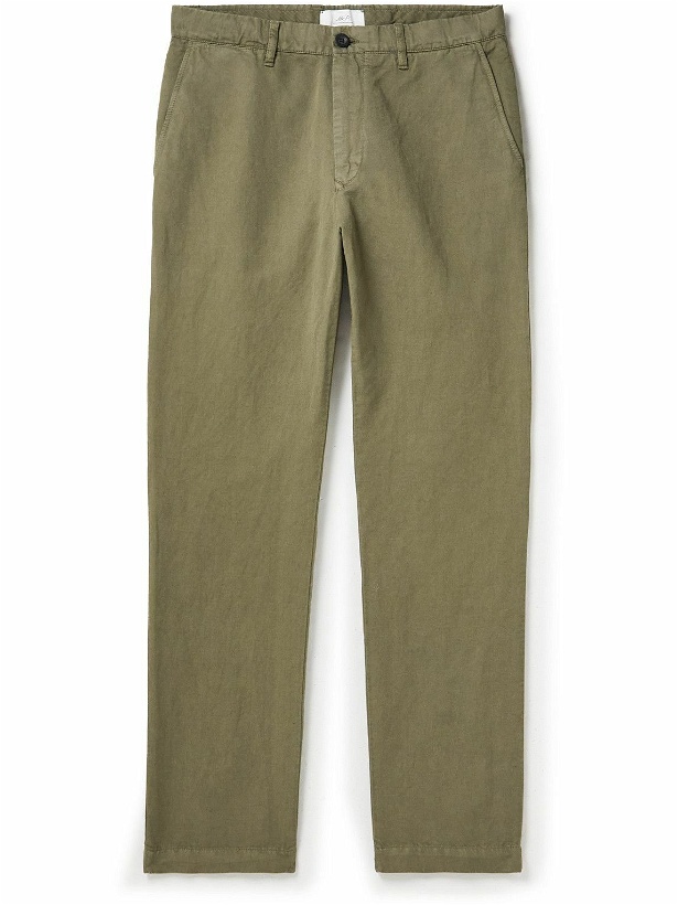 Photo: Mr P. - Cotton and Linen-Blend Twill Chinos - Green
