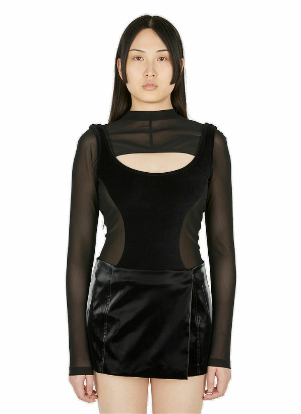 Photo: Long Now Panelled Bodysuit in Black