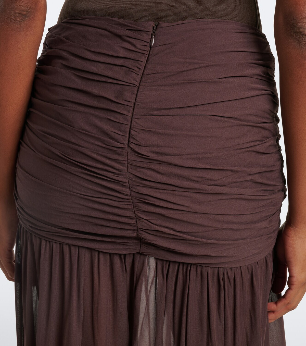 De La Vali Amaya gathered chiffon maxi skirt