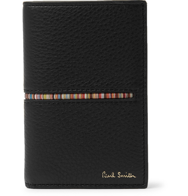 Photo: Paul Smith - Logo-Print Full-Grain Leather Billfold Wallet - Black