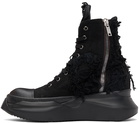 Rick Owens Drkshdw Black Destroyed Abstract Sneakers