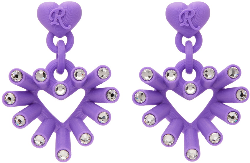 Roussey SSENSE Exclusive Purple 3D-Printed Luv Earrings