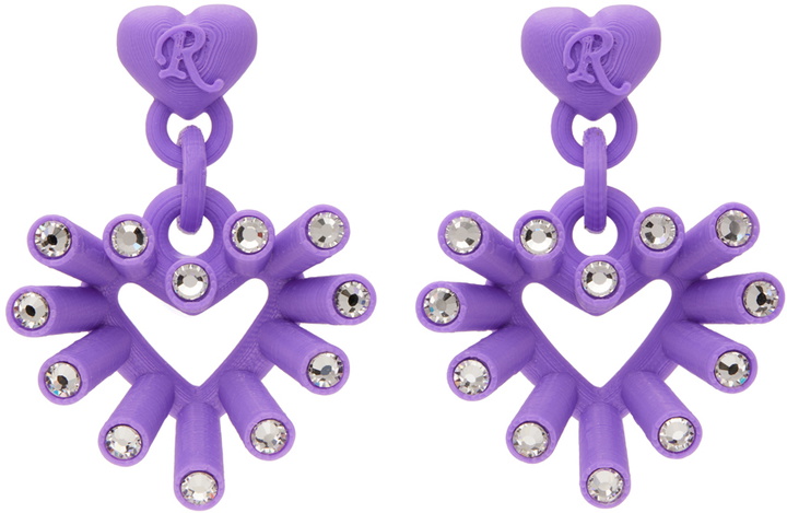 Photo: Roussey SSENSE Exclusive Purple 3D-Printed Luv Earrings