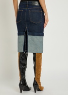 Khaite Kilian Turn-up hem Denim Skirt Indigo