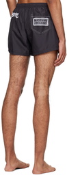 Moschino Black Graphic Swim Shorts