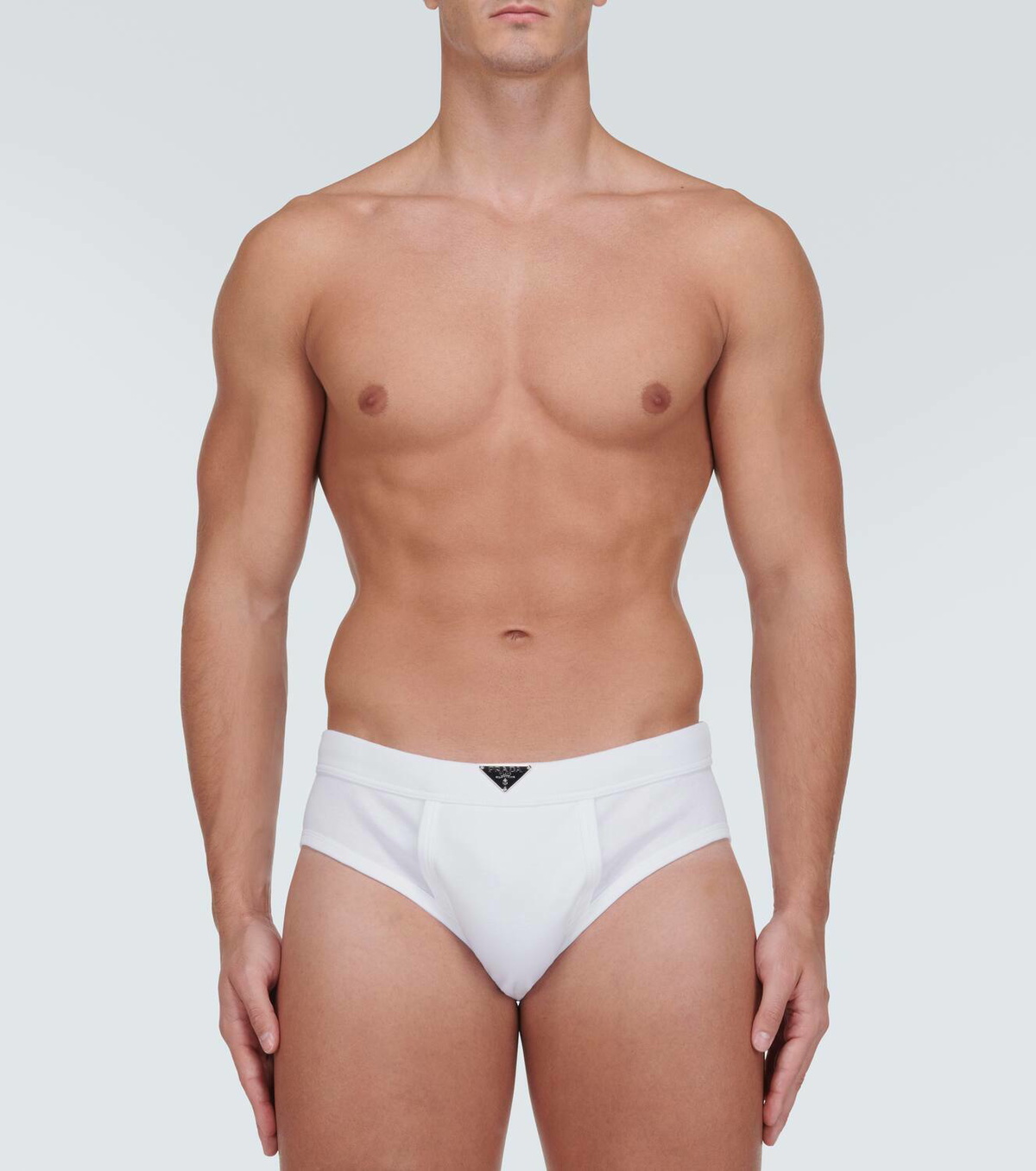 Prada Triangle striped cotton briefs