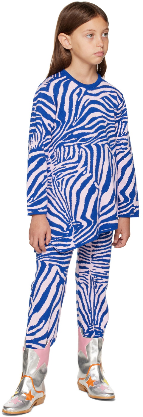 M’A Kids Kids Blue & Pink Zebra Lounge Pants