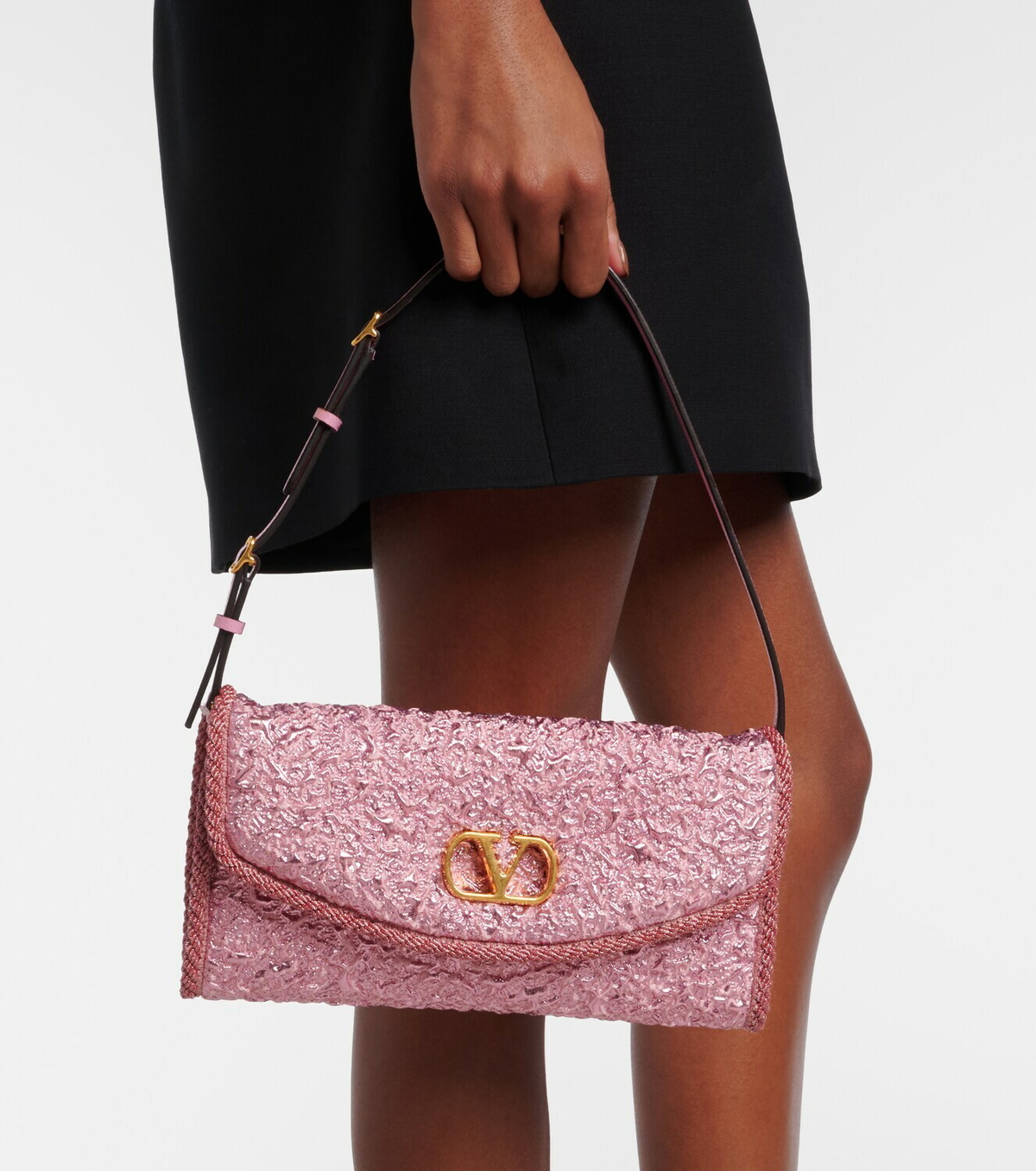 Valentino Garavani DeVain Small cloqué jacquard shoulder bag