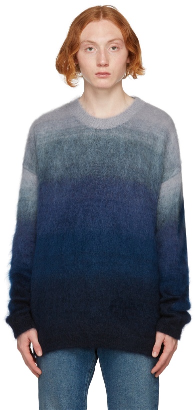 Photo: Off-White Blue Diag Brushed Sweater